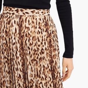 J. Crew Leopard Pleated Skirt - Brand New